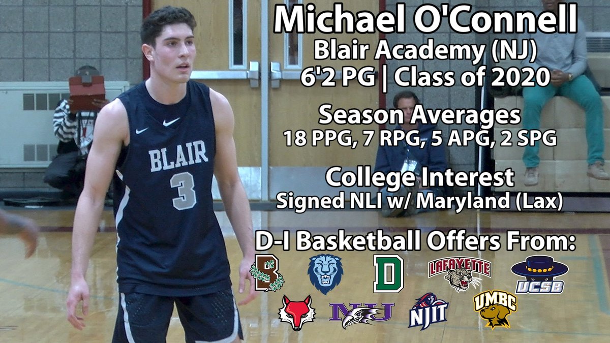 Blair PG Michael O'Connell (<a href="/MichaelOC_12/">Michael O'Connell</a>) had quite the senior year for <a href="/blairbucs/">Blair Athletics</a>.

He averaged 18 PPG and is committed to play lacrosse at Maryland, yet holds 9 D-I basketball offers.

Watch his custom JSZ highlight reel here 👇
youtu.be/LzpS6c9MeDs