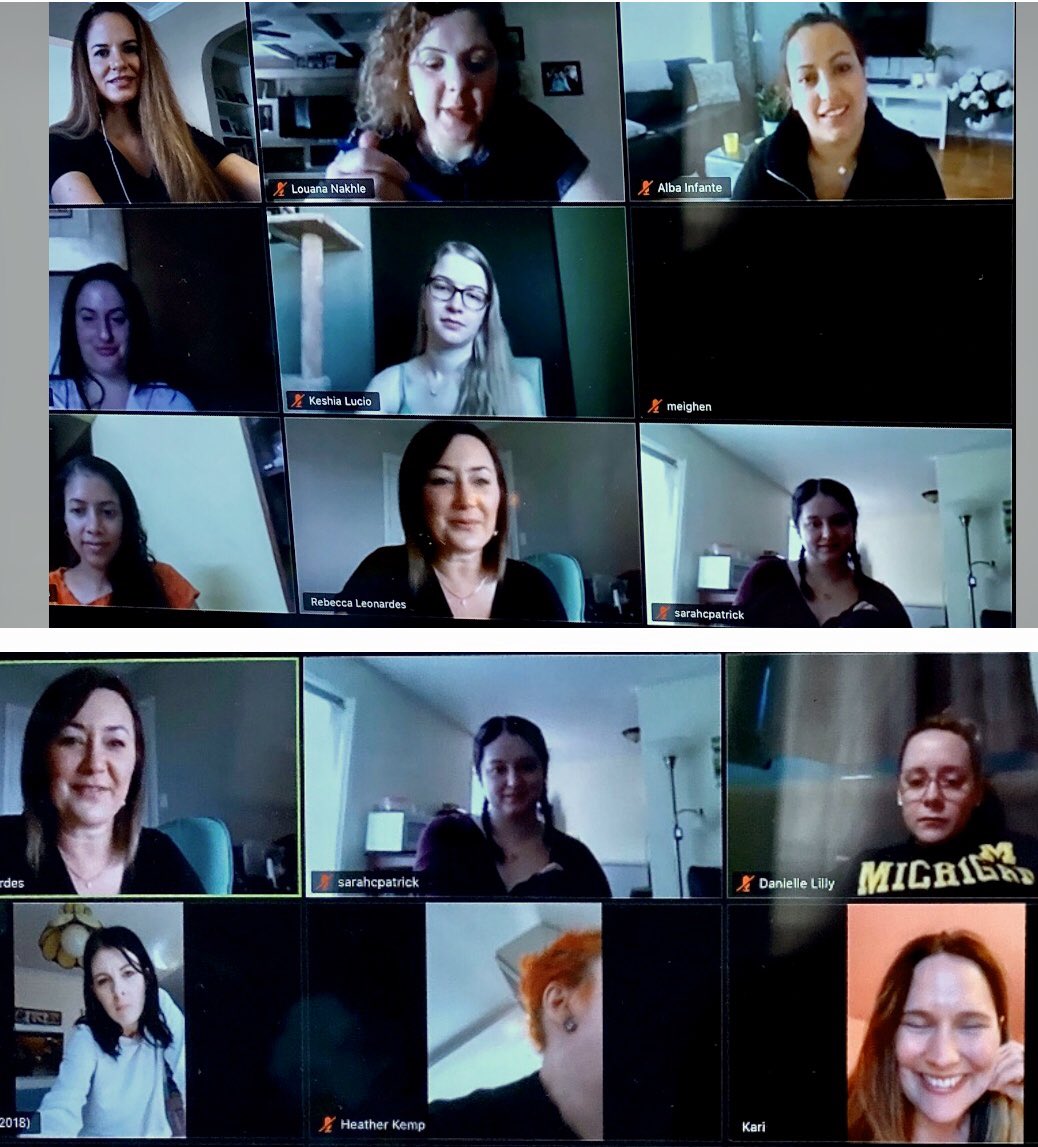 RefreshDaySpa's tweet photo. Refresh girls taking an online class during quarantine. Unfortunately we couldn’t see all the girls beautiful faces as they were probably in their pj’s 😉😘 #DoterraEssentialOils #ZoomClass #AlwaysLearning #RefreshFamily #MissingEveryone #BeingPositive #RefreshDaySpa #StayHome https://t.co/jXZfIH25n1