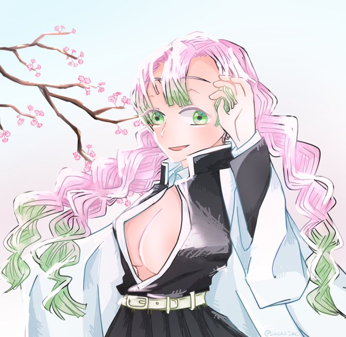 ばさお！？！？さんがTwitterに投稿した甘露寺蜜璃(鬼滅の刃)のイラスト。
