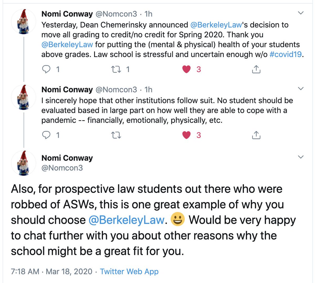 BerkeleyLaw's tweet photo. Attn #Classof2023 admitted students: Berkeley Law is a community where everyone truly cares about one another and the students can shape the institution to reflect their values and needs #whyberkeleylaw #BerkeleyLawAWE https://t.co/g7totoS4ug