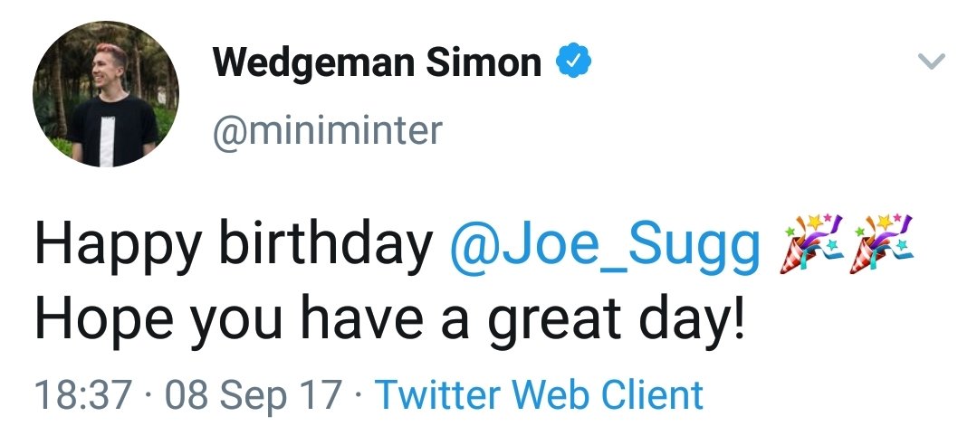 Another year older, another birthday tweet from Simon