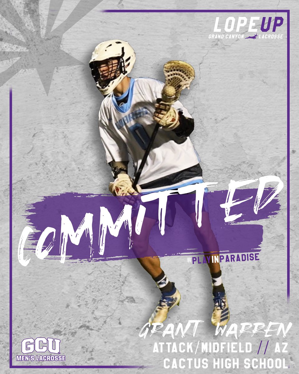 Grant Warren, 2020 Attack/Midfield from Cactus HS in Phoenix, AZ commits to GCU!

#GCUBuilt #PlayinParadise