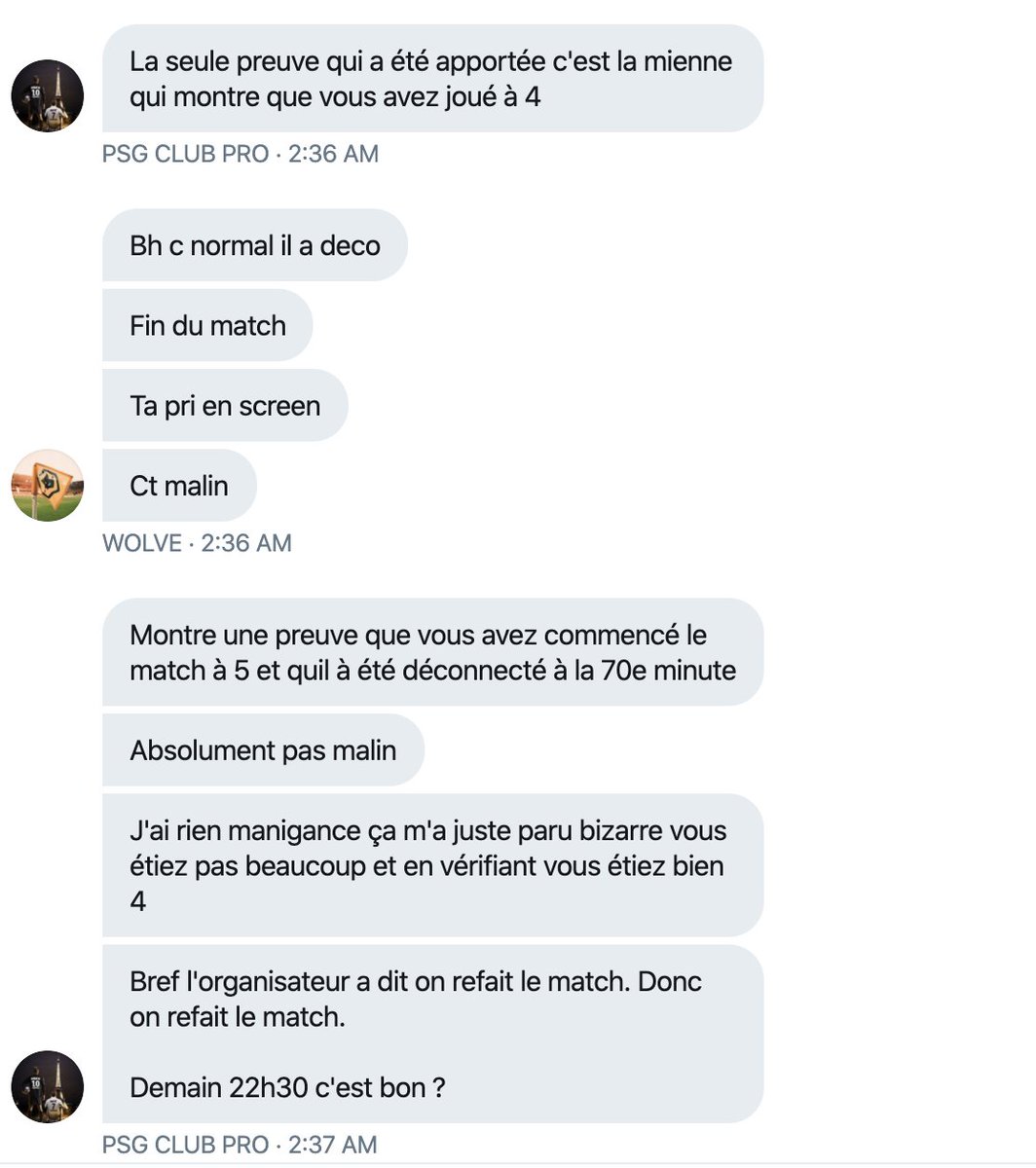 ⚡️⚡️ GROS CHOC EN VUE ENTRE @KAMIMONSTRE ET @PSG_ClubPro ⚡️⚡️
Premier match gagné 1-0 par @KAMIMONSTRE mais suite à une déconnexion au match retour et où ils avaient gagné 2-0 le match est remis à ce soir et les discussions en interne sont très électriques... RDV ce soir 22h30 !