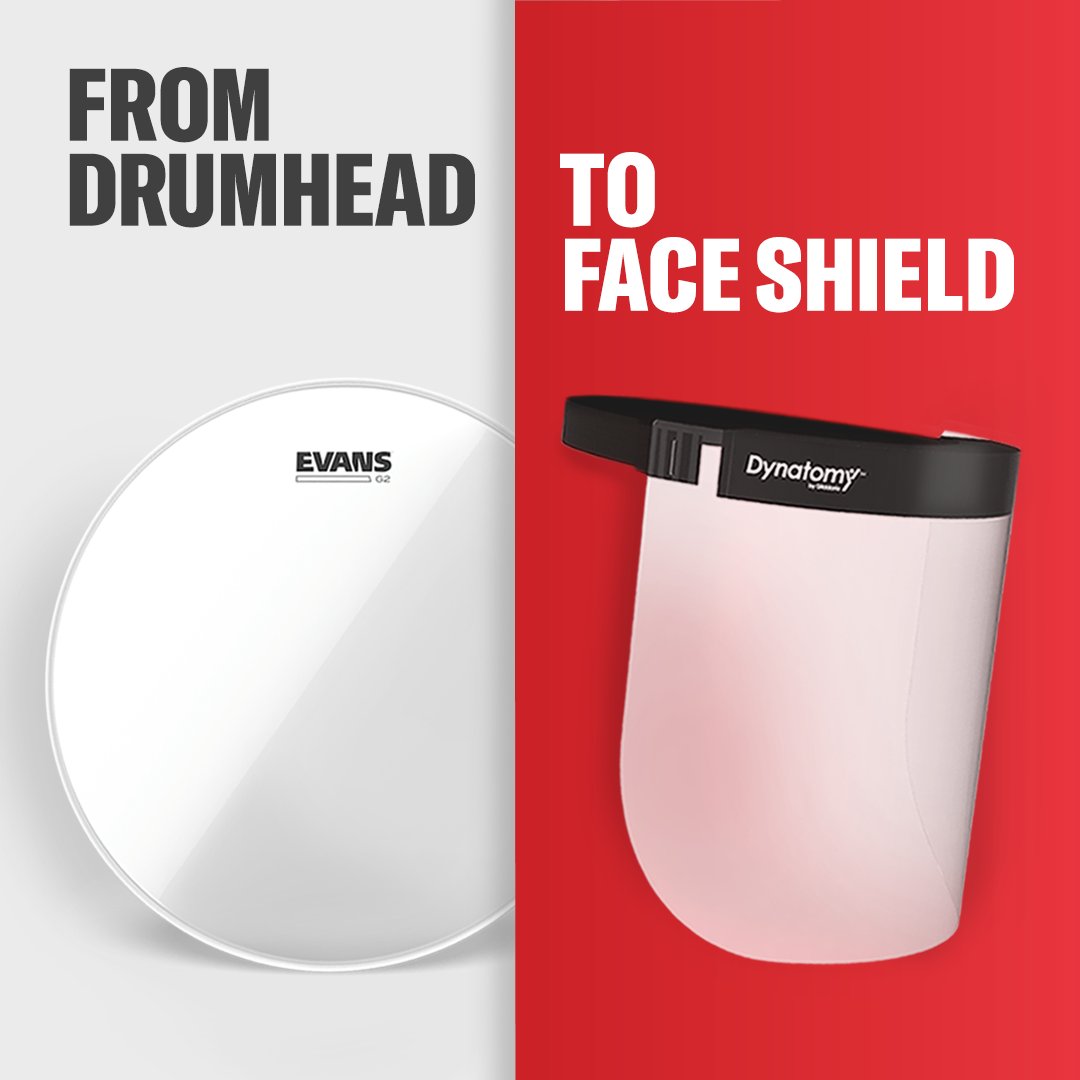 D’Addario’s engineering team has found a way to transform Evans G2 drumheads into protective face shields for medical workers battling the coronavirus pandemic. The goal is to be in production by April 27th and to quickly ramp up to a capacity of 100,000 face shields per week.