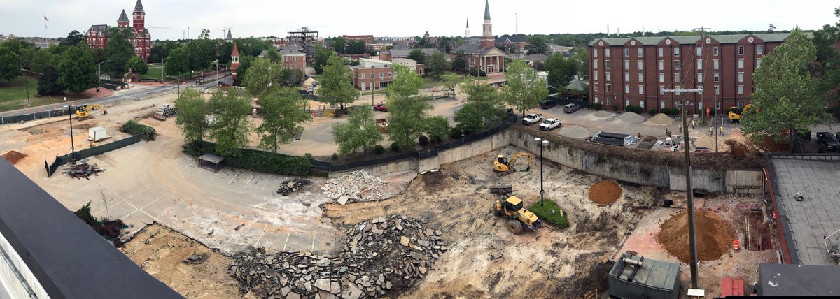 AuburnFM's tweet photo. Site work has begun on the north side of The Hotel at Auburn University in preparation for construction of the Tony and Libba Rane Culinary Science Center. 👏
 
Photo courtesy: Matt Jackson of HPM https://t.co/A04fa1STlc