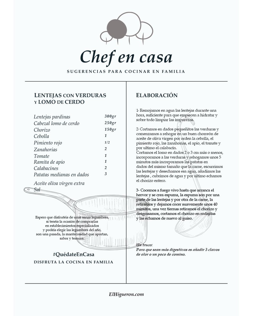 Deliciosas lentejas con verduras y lomo de cerdo.
Receta de nuestro Chef Oscar Amores para disfrutar la cocina en familia.
Cuéntanos cómo te han quedado!

#ChefEnCasa #QuédateEnCasa