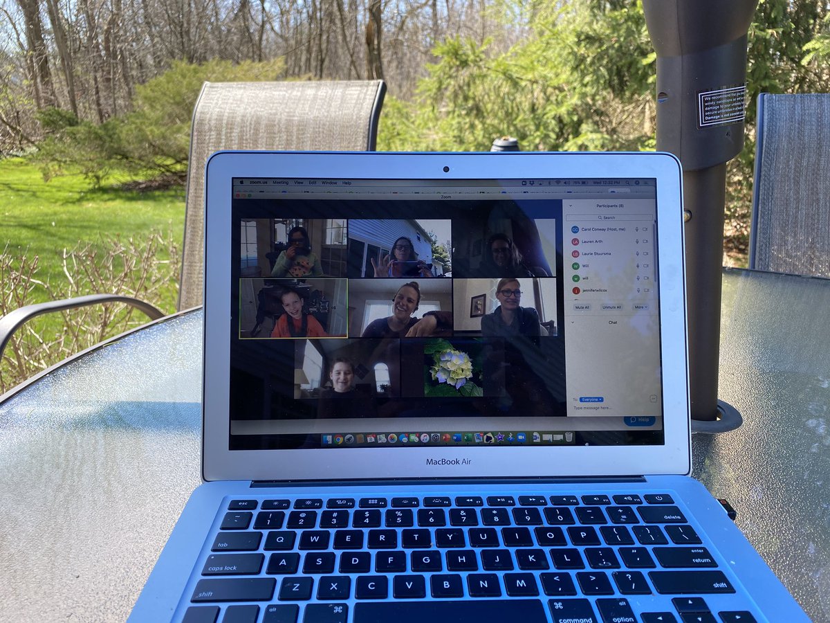OTCConway's tweet photo. Lunch Buddies with @KEiskamp  class.  It felt like a picnic for me. It was great catching up with some of my students this afternoon even if it had to be on Zoom. @MsBeccaSLP #EWpride #wearehudson https://t.co/1ihRLVozKl