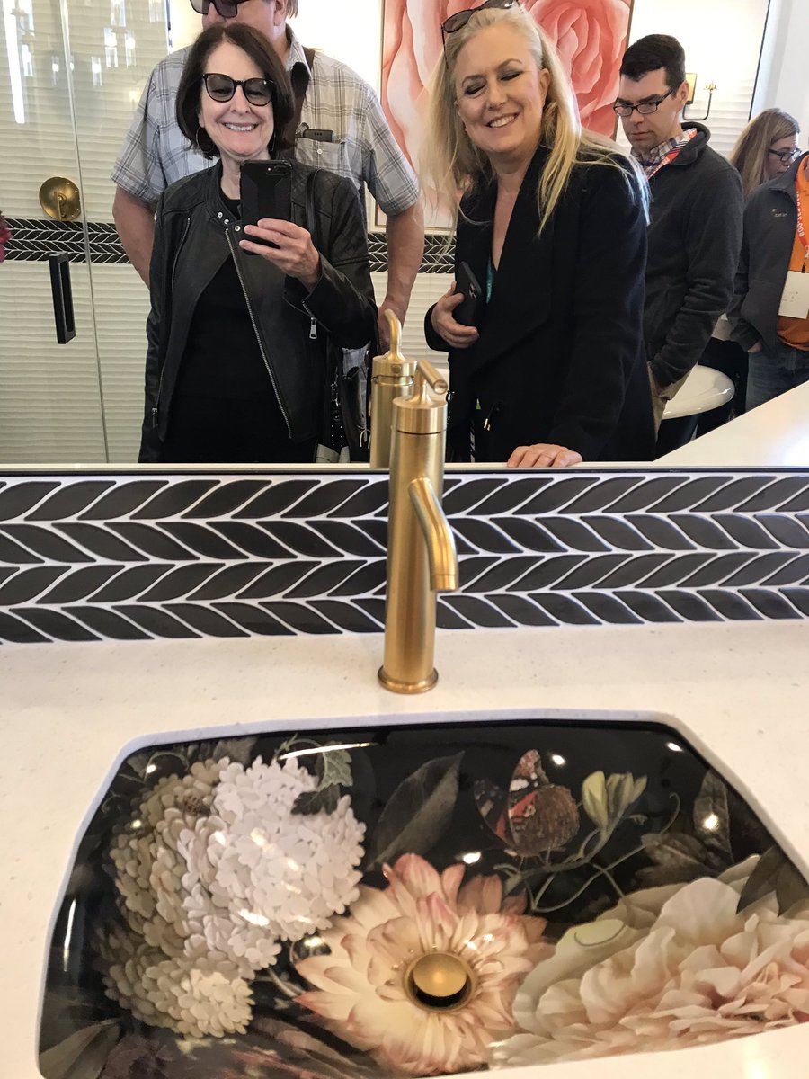 Design crush sinks and bathrooms that wow, it’s a beauty: <a href="/Kohler/">KOHLER</a> floral sink seen at the New American Home tour <a href="/KBIS/">KBIS</a> 2020 with <a href="/ToniSabStyle/">Toni Sabatino</a> #KBTribechat #KohlerExperienceCenter NYC #Kohler #NKBA #NKBAManhattan