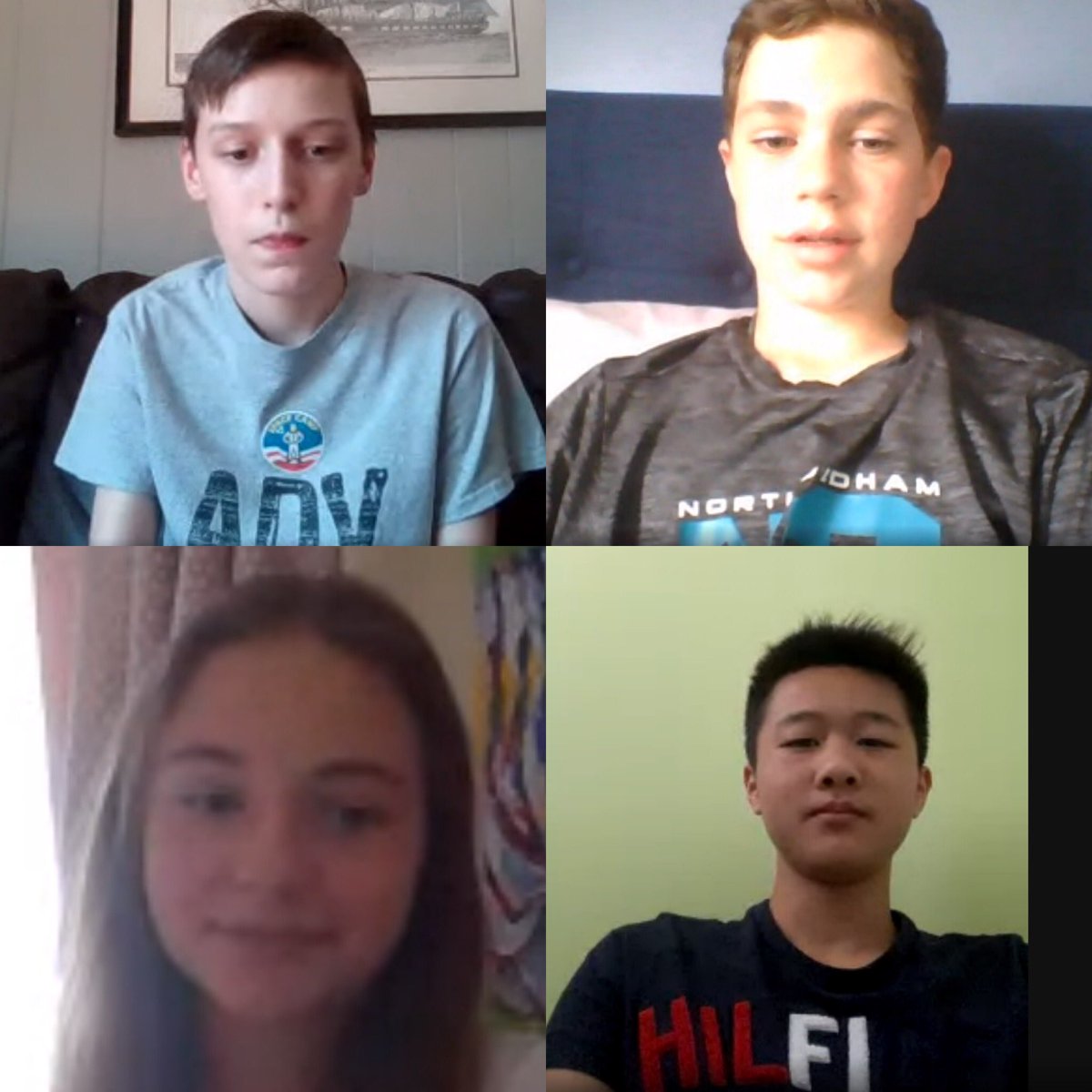nomsdillard's tweet photo. Thank goodness for Google Meet! I love seeing these smiling faces each week and hearing what everyone has been up to!

#proudtobeamustang https://t.co/J1mP2EbOPy