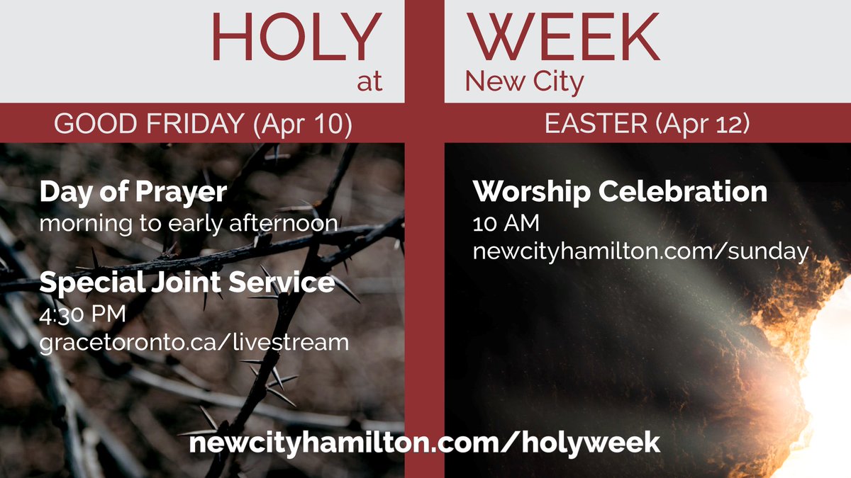 Join us this weekend as we commemorate the death and resurrection of our Lord and Saviour Jesus Christ!