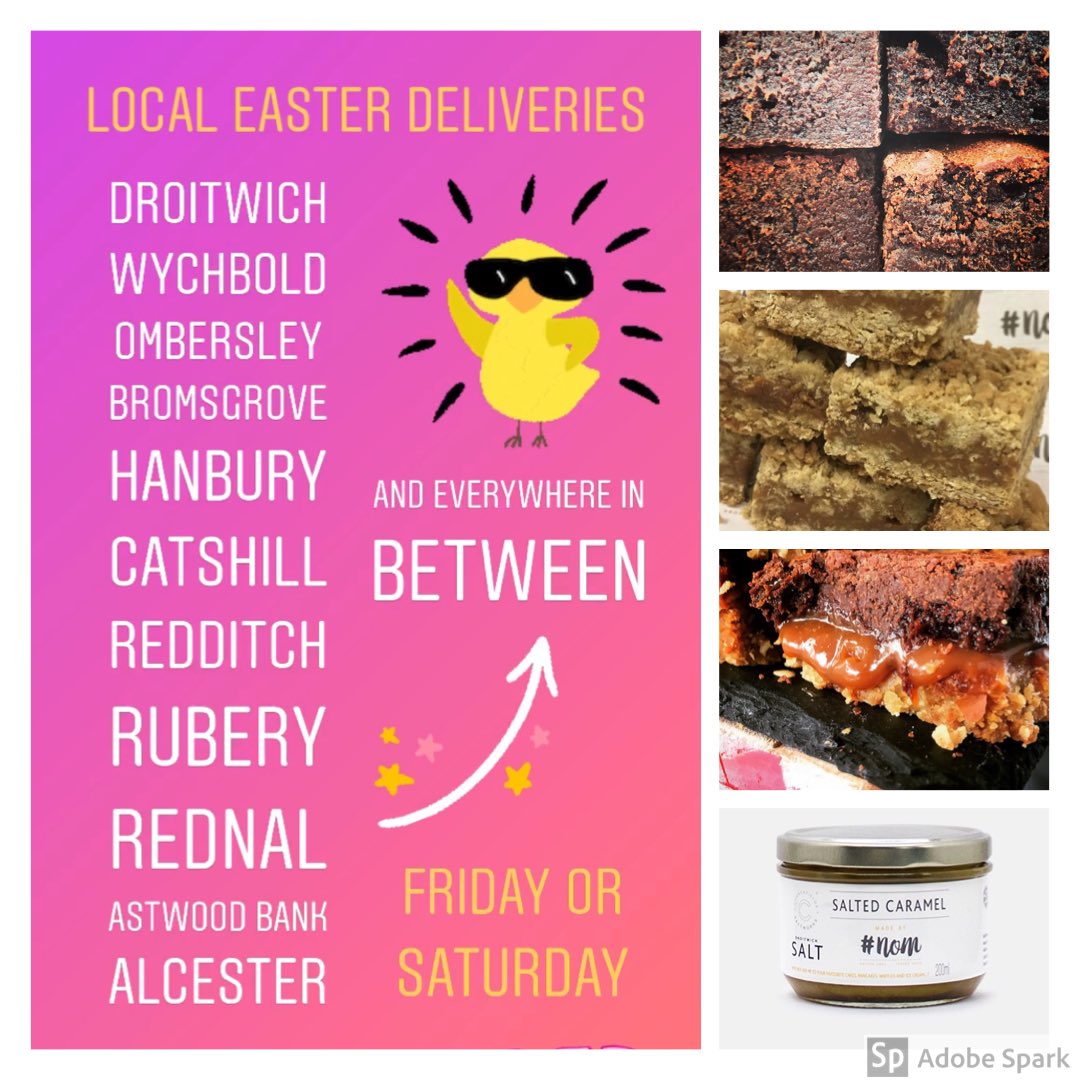 We will be continuing our local contactless delivery service of our brownie boxes including the Droitwich area for this Easter. DM for details. 🐣etsy.com/uk/shop/Hashta…  #DroitwichHour #Easter #GiftBoxes #BrownieBoxes #DroitwichSaltedCaramel  #PersonalisedMessage #Delivery #Nom