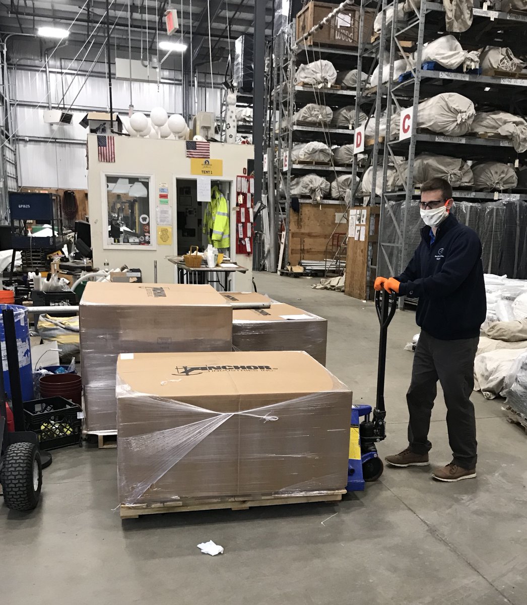 aTentForRent's tweet photo. Our manufacturing team switched gears working from home the past few weeks sewing masks. #teamwork #FightingCOVID19 #SafetyFirst https://t.co/9xBCJCdFy9