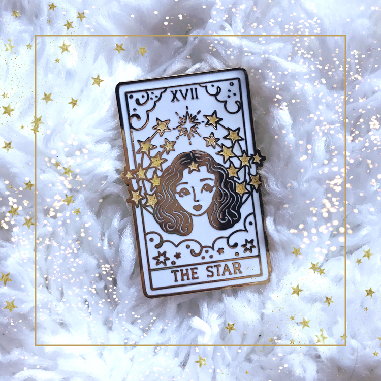 "The Star" tarot card enamel pin, inspired by Ziegfeld Girl ✩ https://www.laceandwhimsy.com/enamel-pins/the-star-enamel-pin