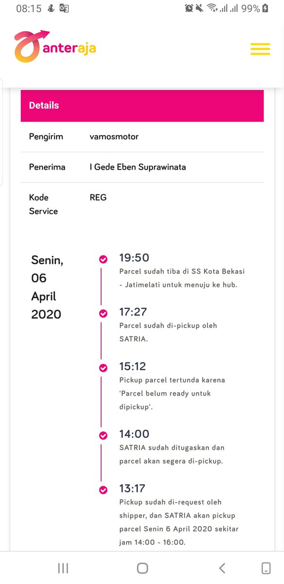 Selamat pagi <a href="/anteraja_id/">𝐀𝐧𝐭𝐞𝐫𝐚𝐣𝐚</a>, tolong cek paket saya dengan no resi 10000183405188 ya