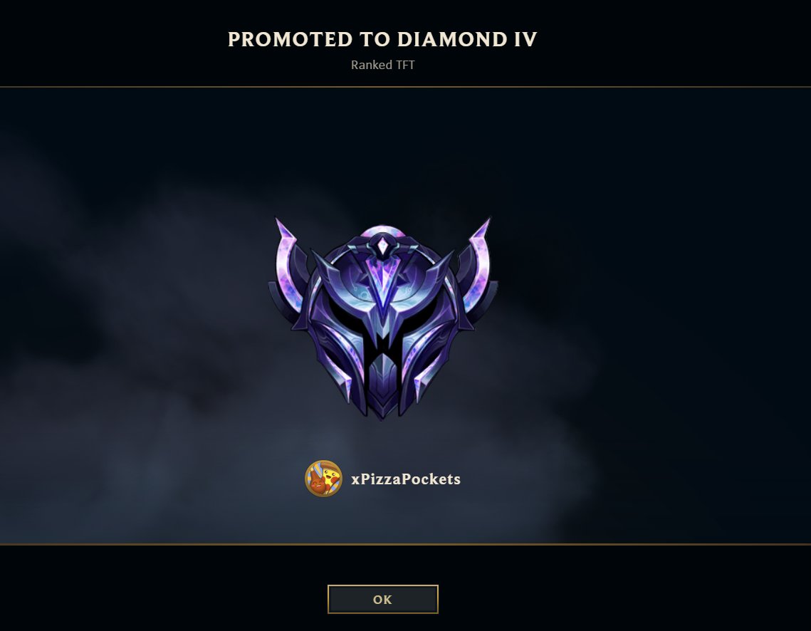 PocketsPizza's tweet image. i did it im diamond in tft
