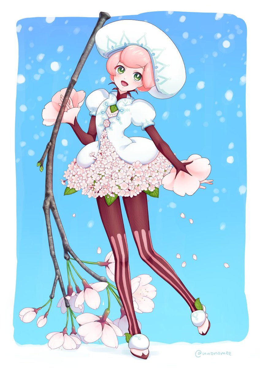 ウオノメ 超低浮上 雪化粧の桜の妖精の絵 かわいくかけた イラスト