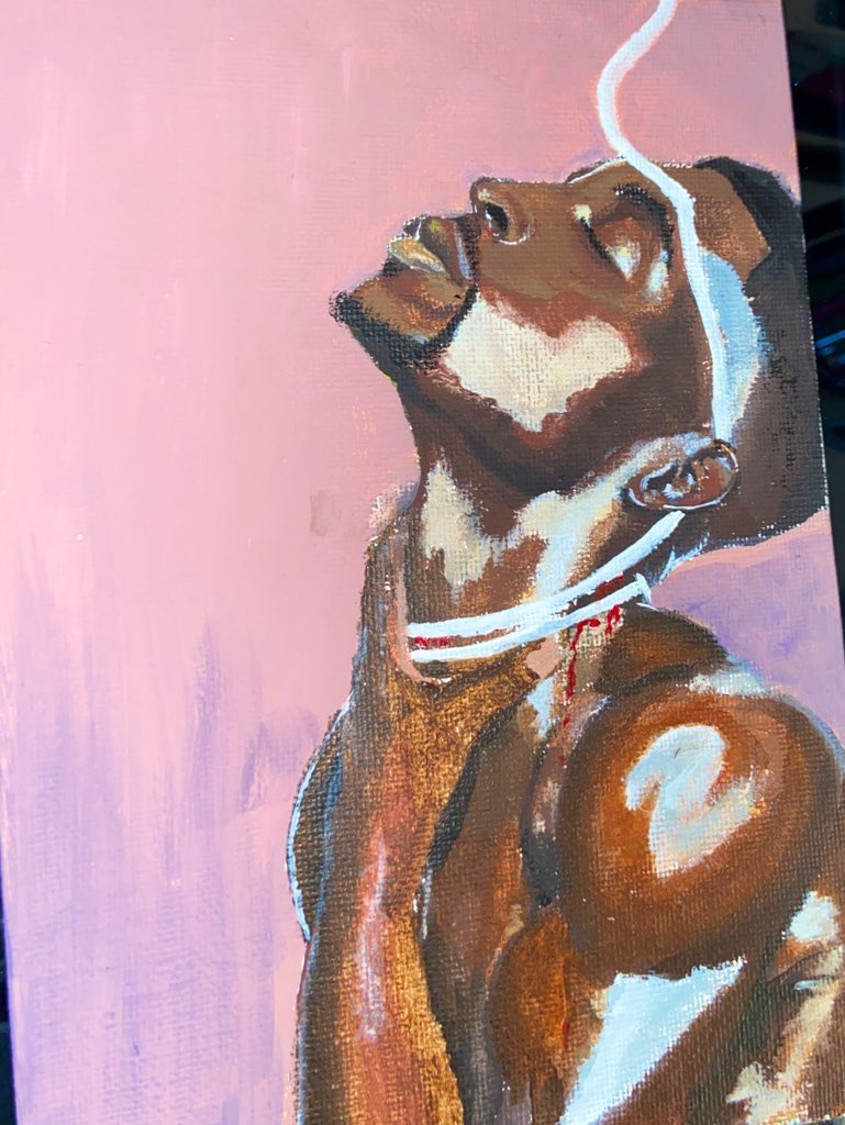 saviaivas's tweet photo. “I’m trying to be Happy.” 
4x7” acrylic on canvas panel https://t.co/eASTxmzlvI