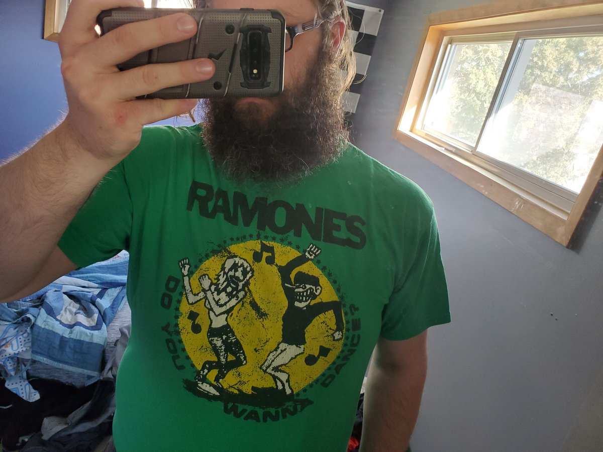 Band shirt 20 is the only one I have of a band I've never seen live so I didn't buy this shirt at a show like I have with every other shirt. A classic, RAMONES.