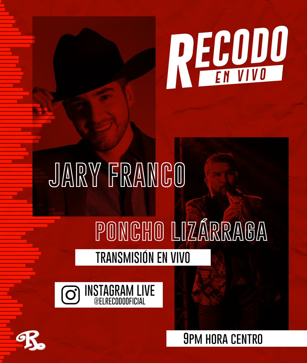 JaryArmyYucatan's tweet photo. Hoy les tenemos una invitación a las 9PM en el Instagram de BANDA EL RECODO va estar transmitiendo @Jaryoficial junto a Poncho Lizárraga.🙌🏻💟

¡No se lo pierdan! 📲

Link del Instagram : 
https://t.co/tuMudP5P7O https://t.co/VXulDrGRSV
