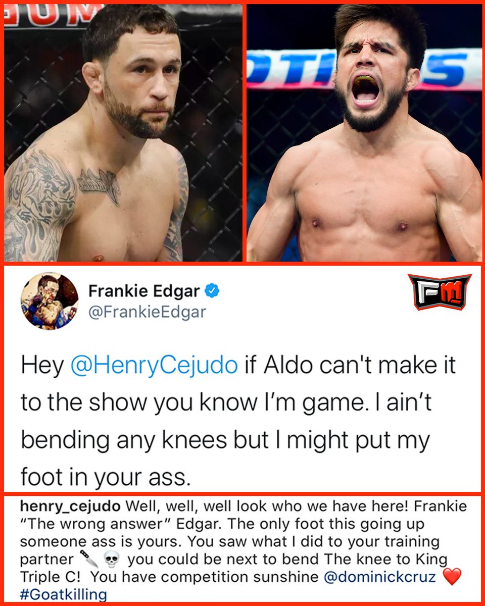 MMAFullMount's tweet image. Henry Cejudo (@HenryCejudo) responds to Frankie Edgar 👀