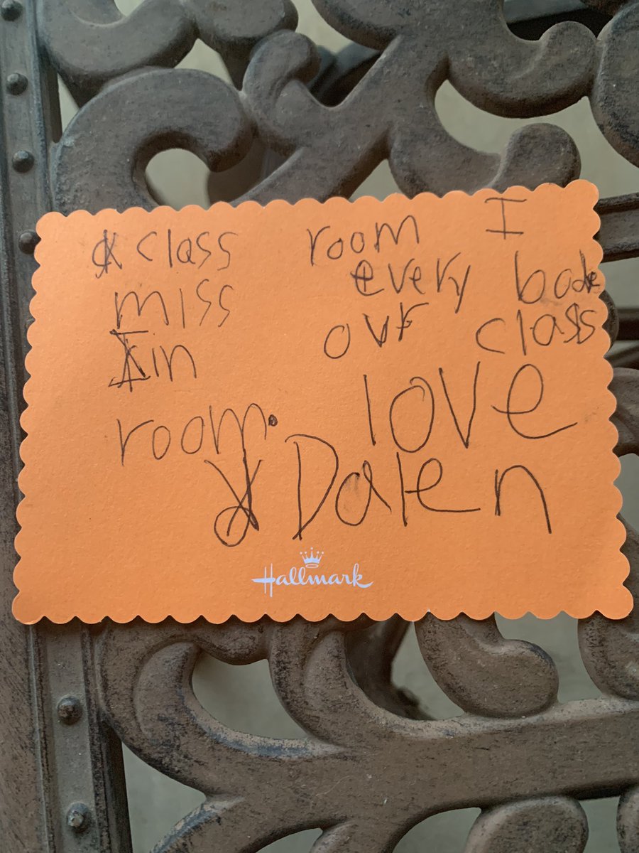 This.  “I miss you. I miss everybody in our classroom.”  #kindnessistimeless #weareoakwoods