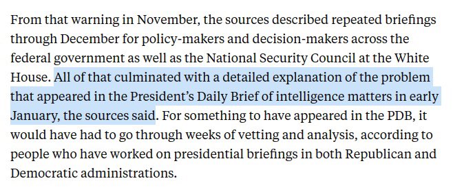 I was pretty skeptical of the ABC story, now even more so.1. China didn’t identify the virus until 1st wk Dec, suspected contraction Nov. 17.2. Abc dressed the headline to make it seem like Trump was warned in Nov, then buried that his office wasn’t briefed until January.  https://twitter.com/wjhenn/status/1248045989497311232