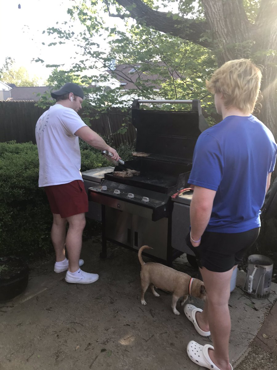CoachRoeCHHS's tweet photo. Trying to find positives during this time and these two being home make it easy. https://t.co/bpc4FKcQNT