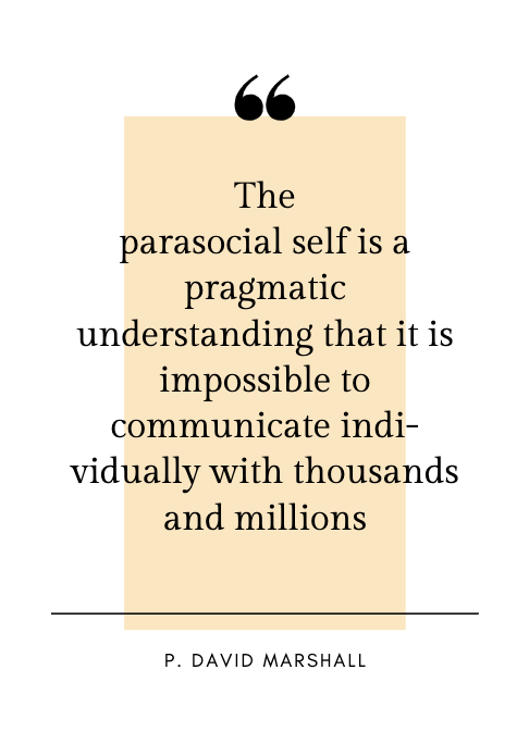 ChloeiSummers's tweet photo. According to Professor David Marshall the parasocial self is understated as a one sided relationship between celebrities and their following. Celebrities have different levels of engagement based on their online personalities. #ALM101 https://t.co/s3f71NBN1T