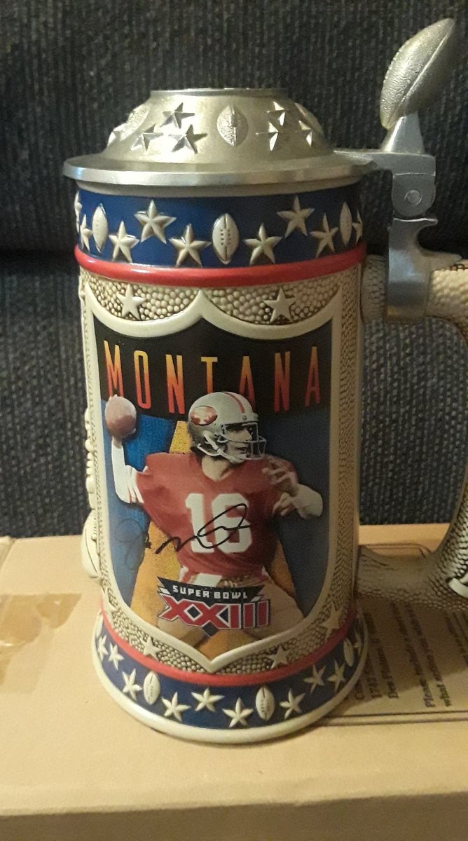 Next up is this awesome Stein, signed by the Goat himself Joe Montana as well. Also comes with authenticity