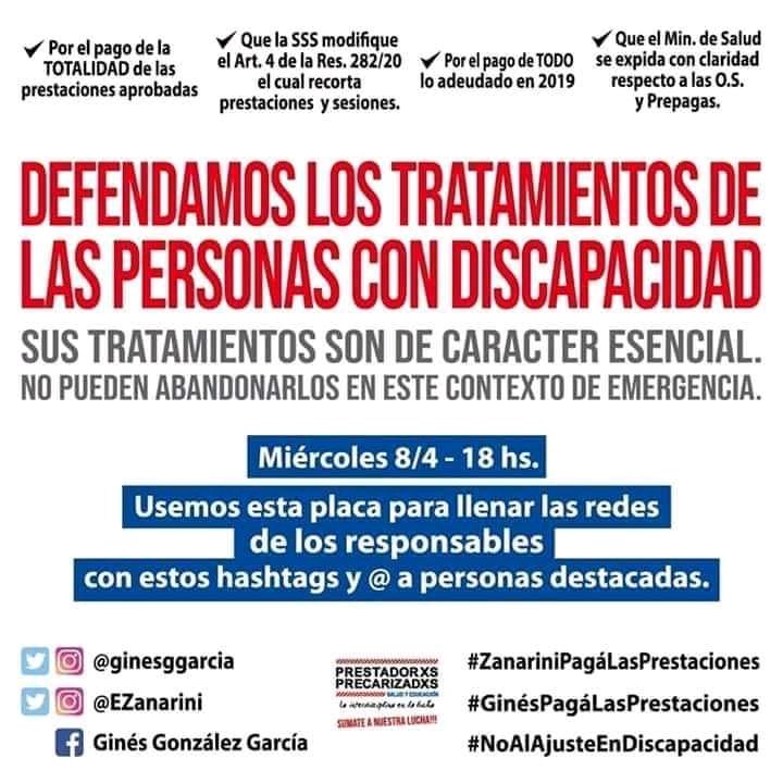 Womanica1's tweet photo. @Gatosylvestre 
@C5N 
#NOalajusteendiscapacidad 
#ZanariniPagaLasPrestaciones https://t.co/YReap1Guux