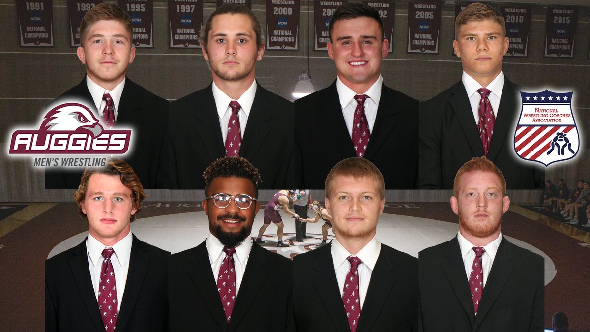 AugsburgAuggies's tweet photo. Eight Augsburg men's wrestlers named NWCA D-III All-America First Team honorees: Victor Gliva, David Flynn, Aaron Wilson, Ryan Epps, Lucas Jeske, Solomon Nielsen, Tanner Vassar and Lance Benick!

Story: https://t.co/6TUvYLfAb3
#d3wrestle #AuggiePride @nwcawrestling https://t.co/PXXkusRFqj