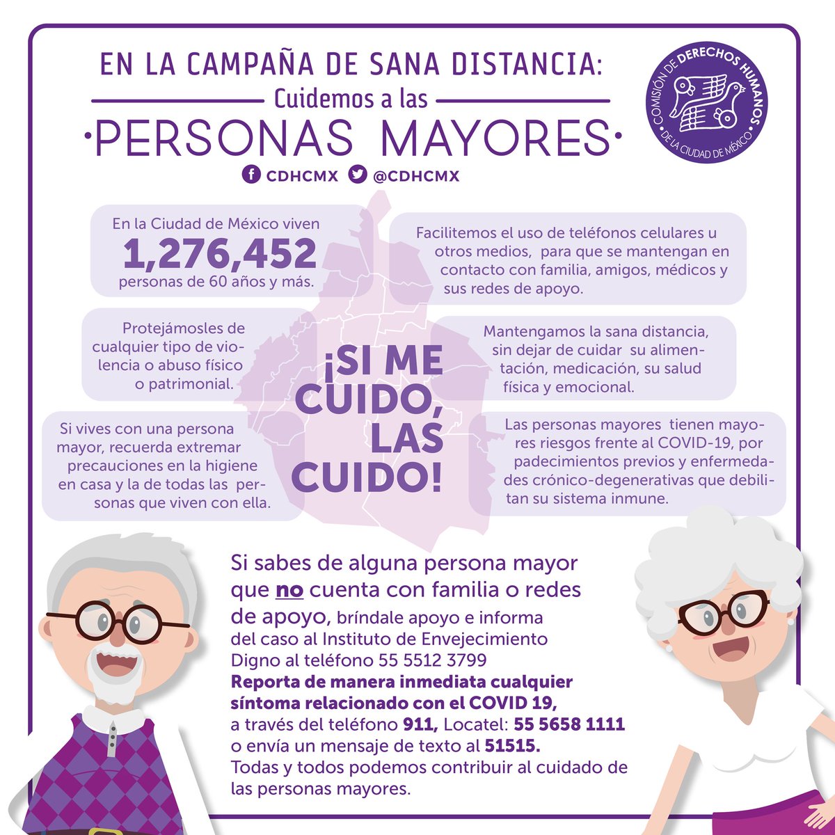 #Infografía 
CDHCM hace un llamado a cuidar a las personas mayores ante riesgos que representan las infecciones en pandemia #COVIDー19