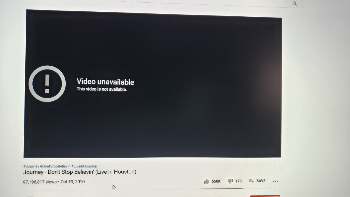 ElPantunflasmx's tweet photo. @YouTube #StayHome by @YouTube blocking official videos in Quarintine in my country, thanks so much.... 

 #blockreggeton no #Toto #Outfield #journey #itsonlyrock https://t.co/Gk26MOOrk5