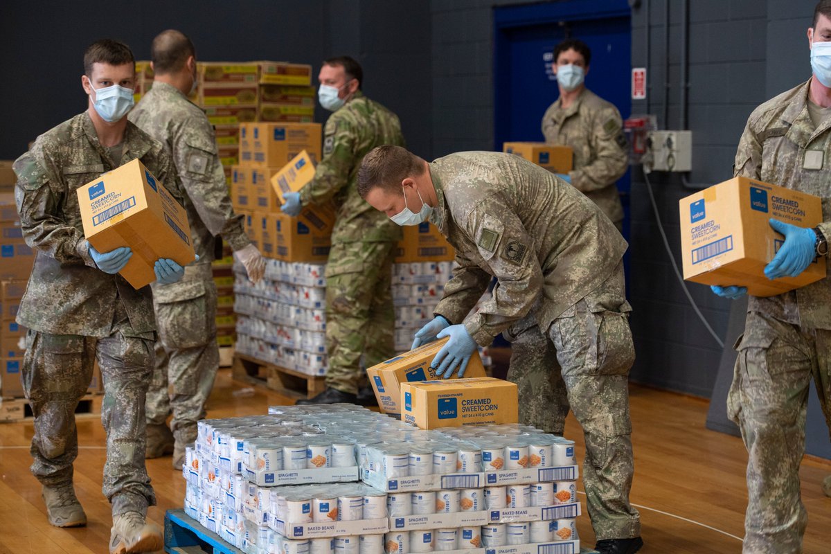 NZArmy's tweet photo. NEWS || Our soldiers based in Linton were tasked as part of #OpProtect with helping local iwi alliance @Te_Tihi by assisting in the packing and distribution of care packages for more than 2500 families in need.
MORE: https://t.co/vQQs7FBjRG
#NZArmy #COVID19 https://t.co/ZKZfNMfJv2