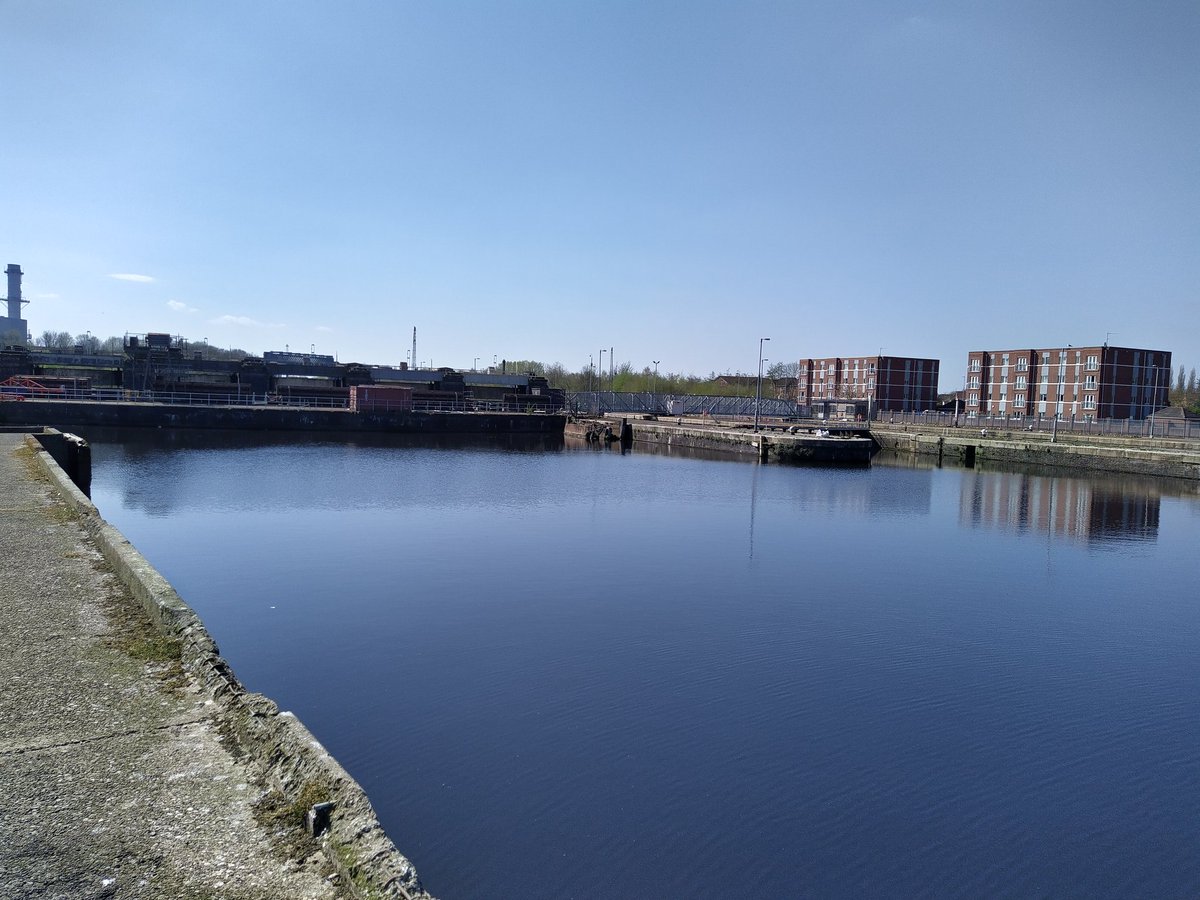 Forgot I took these today on my well-being walk at lunchtime. Look at the colour of the sky. Hard to believe it's April!! #ManchesterShipCanal