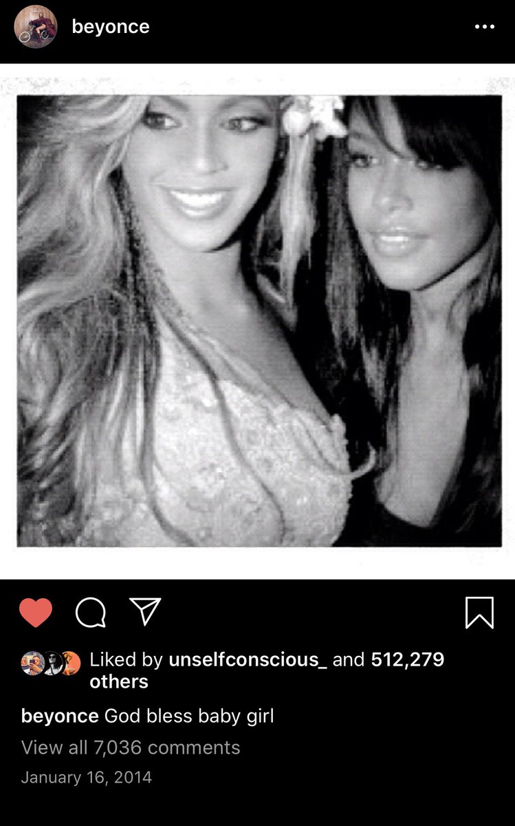 Beyoncé posting Aaliyah on her instagram
