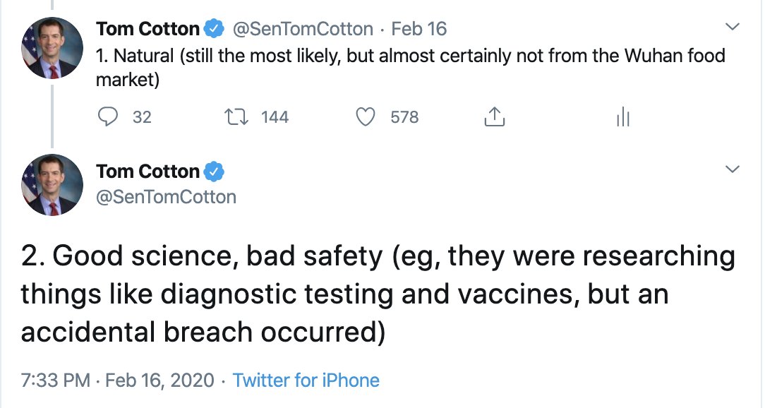 Since the start of this outbreak, I’ve maintained that animal-to-human transmission or a “good science, bad safety” accidental breach in a lab studying coronavirus—like the one in Wuhan—are the most likely origin scenarios. Too bad he couldn’t be bothered to ask.