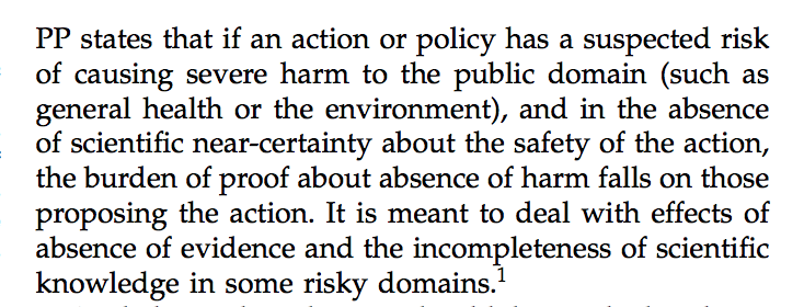 It is appropriate to apply the PP here because the pandemic poses global and irreversible harm. Recall that we have no longitudinal data on COVID-19. (SARS-CoV-2 is analogous to GMOs in this paper:  https://www.fooledbyrandomness.com/pp2.pdf ) 26/