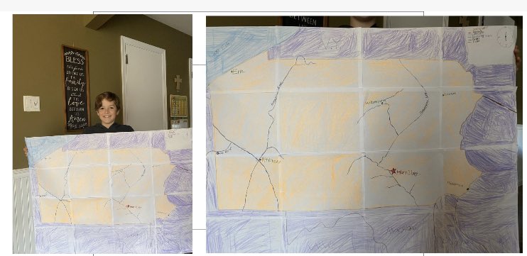 PSDMrsLandis's tweet photo. Check out the creativity shown by 4th graders @PSDGrasse! Students created maps of PA to show our major cities, rivers, and other physical features. Chalk art, hand drawn, digital creations, and more! #PennridgeProud #DistanceLearningWin https://t.co/mu5RlHIZpM
