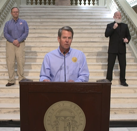 A thread about Governor Brian Kemp's COVID-19 briefing at the Georgia State Capitol. (1/x) #gapol  #COVIDー19  #COVID  #covid19  #coronavirus