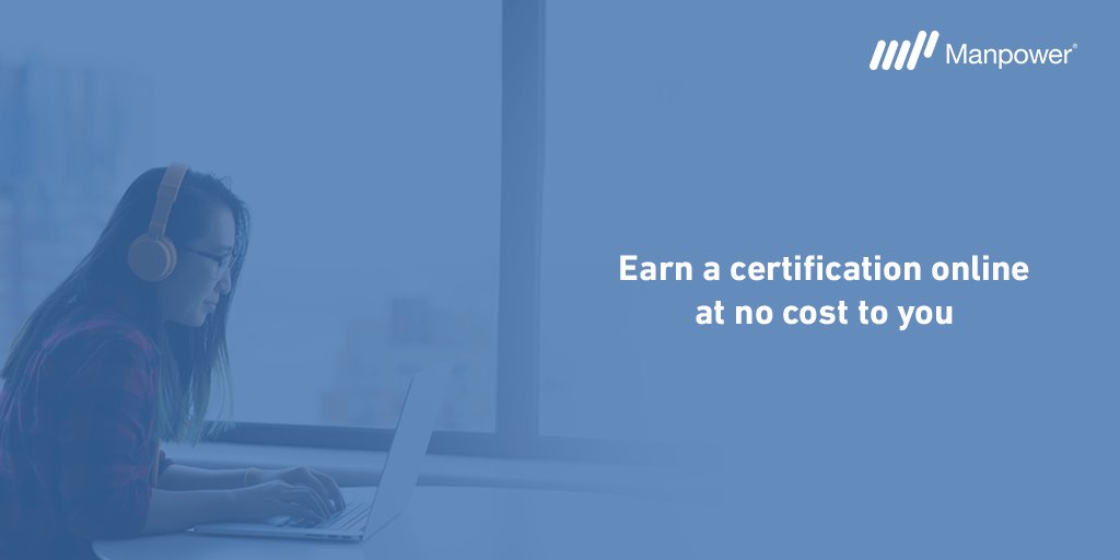 Manpower_US's tweet image. In these uncertain times, Manpower is offering everyone fully funded certification courses in five critical-need job areas. Some exclusions apply. hubs.ly/H0pkbvT0