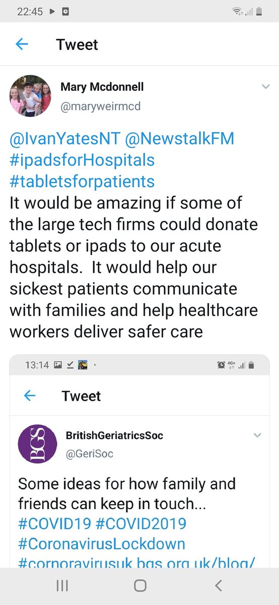 maryweirmcd's tweet photo. Massive thanks to @www_greenit_ie who have provided us in MUH with Ipads to help therapists deliver therapy, help sick people talk to their families, help staff educate patients and workers about #covid19. This will make a real difference.  #ipadsforHospitals #tabletsforpatients https://t.co/ZVoU5YCOB6