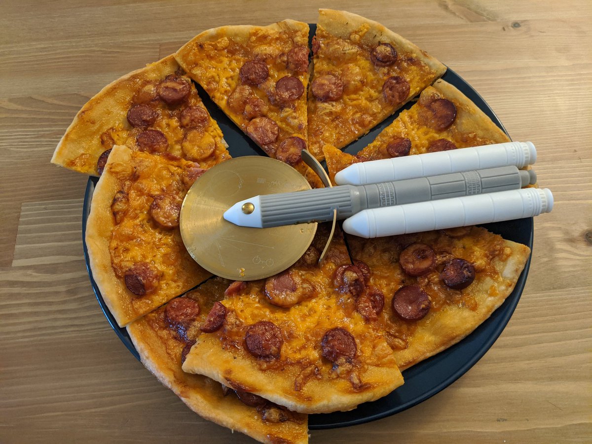 forcelain's tweet photo. Surprisingly my wife is actually using the shuttle pizza cutter from #vsauce #thecuriositybox https://t.co/0ZIMA9qfWP