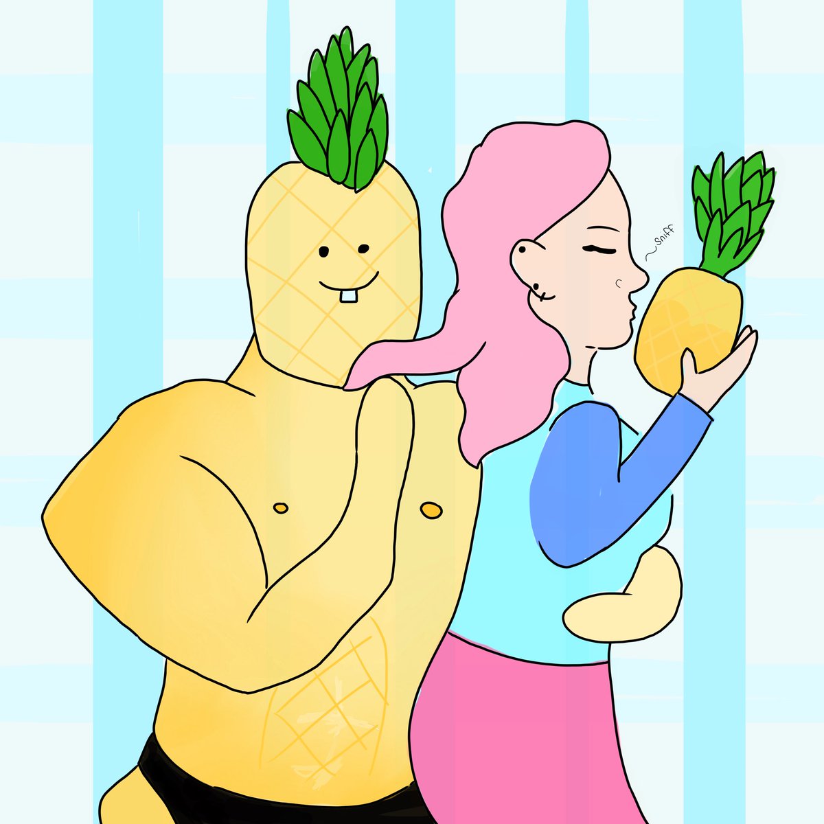 FilteredStories's tweet photo. @Baylee_Jae Please don’t be offended by my drawing skills 😂 but this NEEDED to be done 🍍 💖
And so, the sniffer shall become the sniffed https://t.co/bcmRYuiOdm
