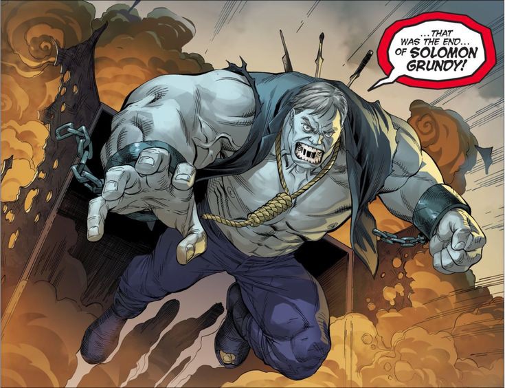 Solomon Grundy and The Incredible HulkThe Hulk is more popular and powerful and not a villain but Grundy came out first.