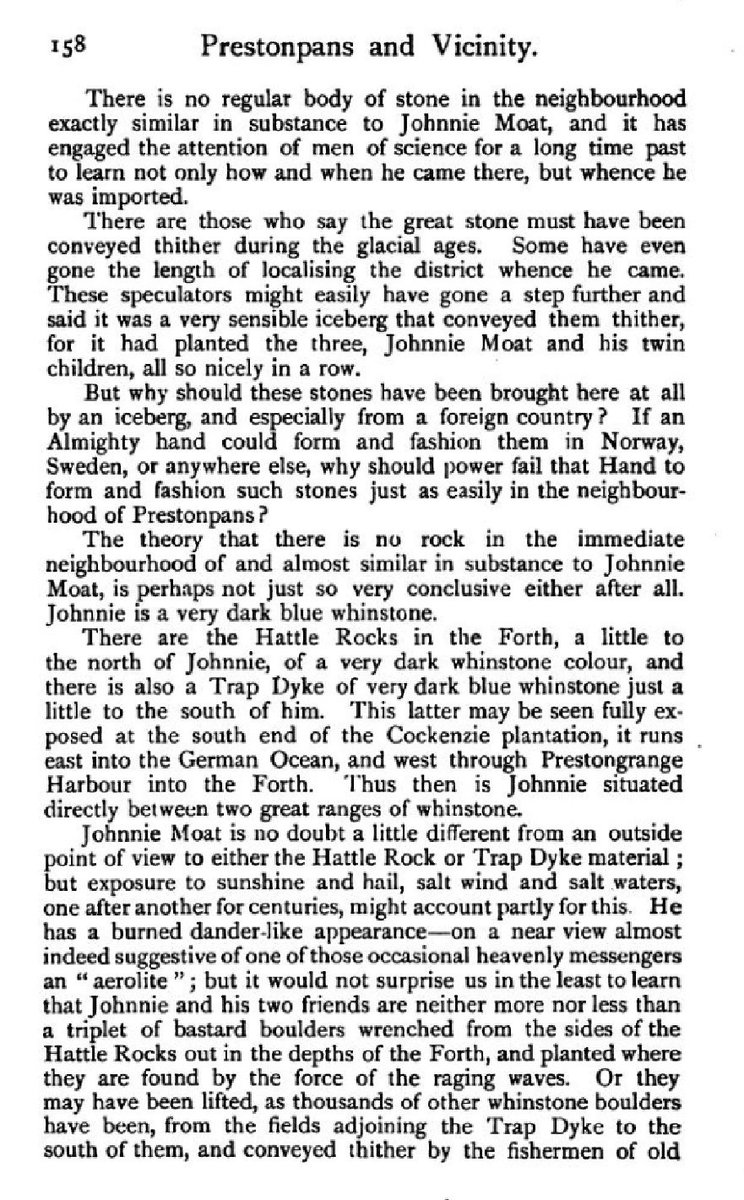 It has recently fallen once again from the position it had occupied for millennia, high on the "Girdle Rock".For centuries it has been a renowned local landmark for the people of Prestonpans.Here's a local antiquarian describing in 1902 how it got its name. (2/7)