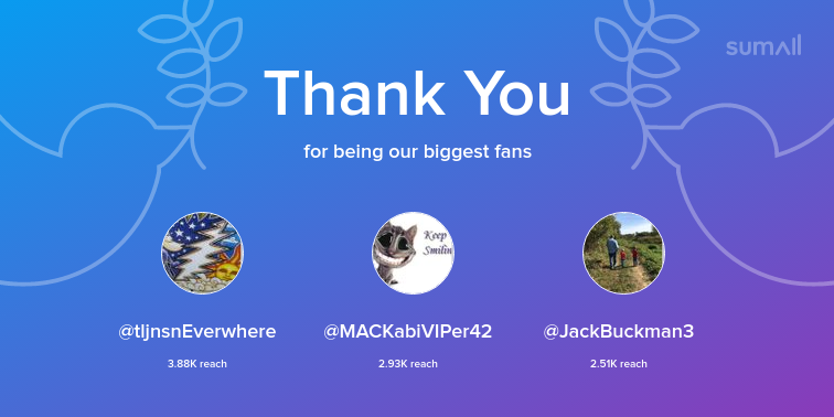 Delriz3's tweet photo. Our biggest fans this week: tljnsnEverwhere, MACKabiVIPer42, JackBuckman3. Thank you! via https://t.co/on2HDagFKy https://t.co/ph4vPjsl5o