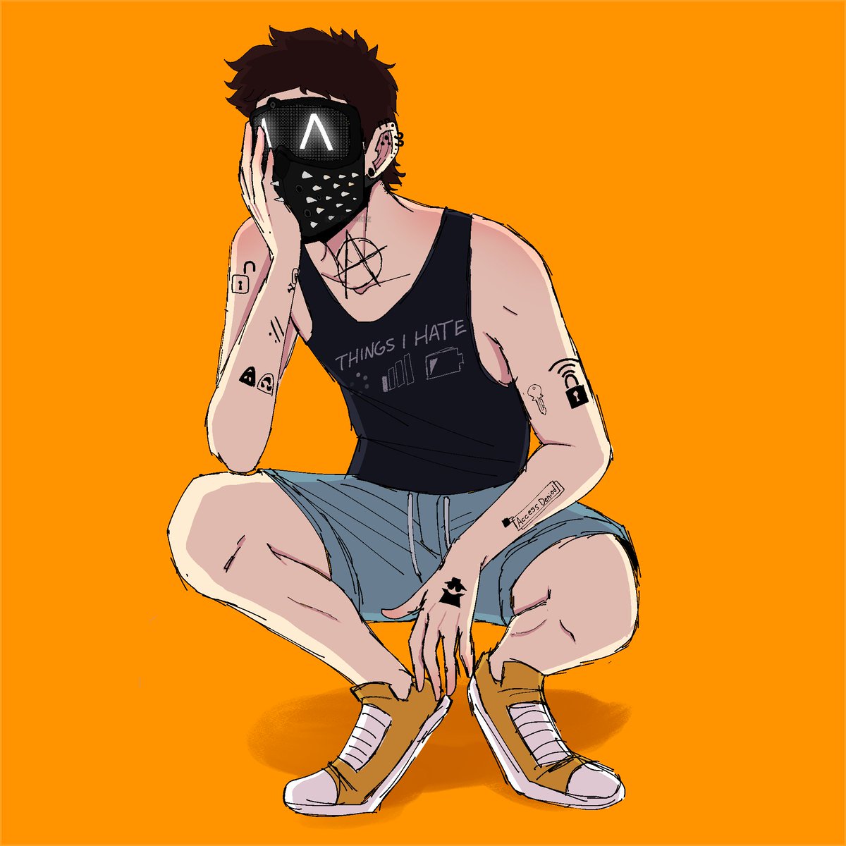 wrench's just vibing in his summer fit ☀️⛱️🕵️‍♂️ #WatchDogs2 #Wrench