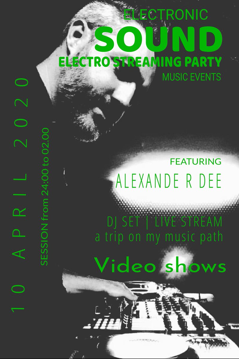 Alexander_Dee_'s tweet photo. 10 - 04 - 20 
Electro Live Streaming  24.00 - 02.00 my Facebook profile

#djculture #darktechno #techno #mordrecords #music #club #podcast #podcasttechno #somarecords #pioneer #pioneerdj #electronicmusic #tresor #eventi #clubber #dj #djset #usa #california #berghain #beatport https://t.co/vEwruZVUsc
