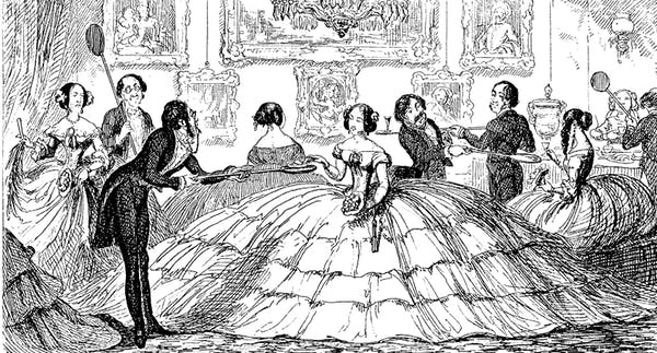 3 "...fashion can play an important role in...social distancing, whether the space created helps solve a health crisis or keep away pesky suitors.""..large, voluminous skirts.. in the mid-19th century, was used to create a barrier between the genders.." https://theconversation.com/the-fashionable-history-of-social-distancing-134464